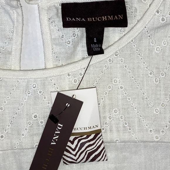 NWT Dana Bachman Linen Cotton Blend White Sleeveless Summer Dress - Size 4 - Picture 3 of 6